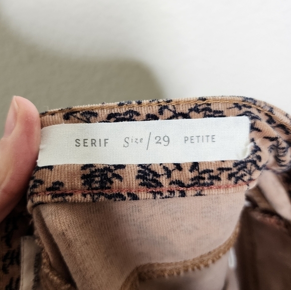 Anthropologie Pilcro Foliage Corduroy High Rise Serif Pants 29P - Picture 5 of 9